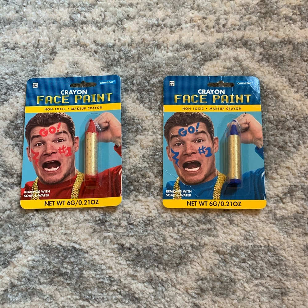 NEW Red & Blue Face Paint Crayon